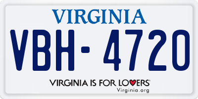 VA license plate VBH4720