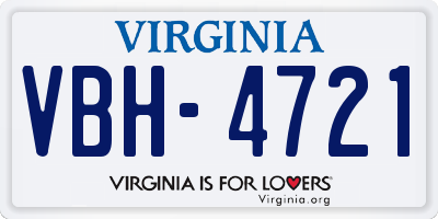 VA license plate VBH4721