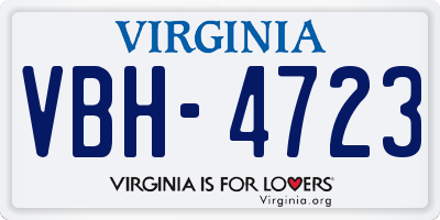 VA license plate VBH4723