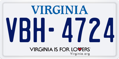 VA license plate VBH4724