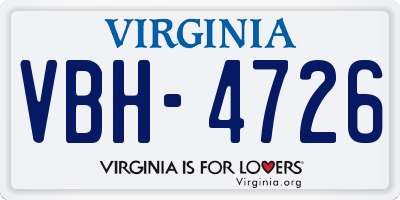VA license plate VBH4726
