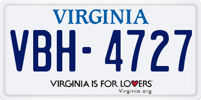 VA license plate VBH4727