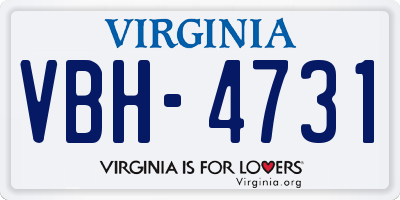 VA license plate VBH4731