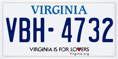 VA license plate VBH4732