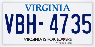 VA license plate VBH4735