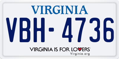 VA license plate VBH4736