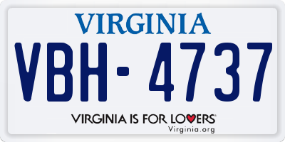 VA license plate VBH4737