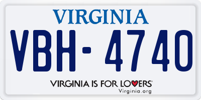 VA license plate VBH4740