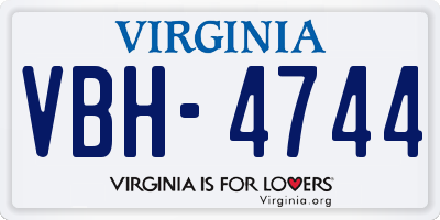 VA license plate VBH4744