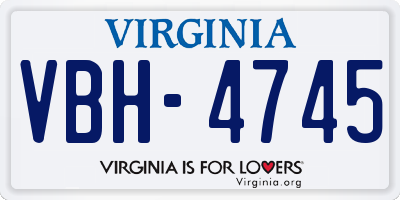 VA license plate VBH4745