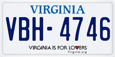 VA license plate VBH4746