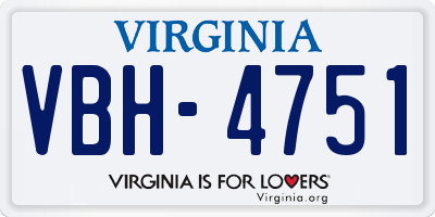 VA license plate VBH4751