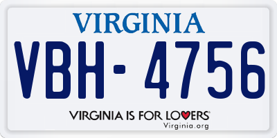 VA license plate VBH4756