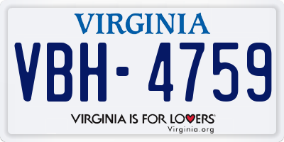 VA license plate VBH4759