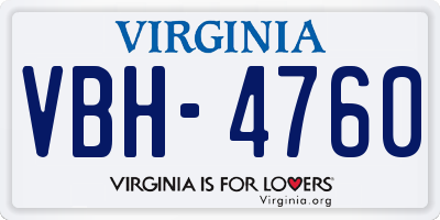 VA license plate VBH4760