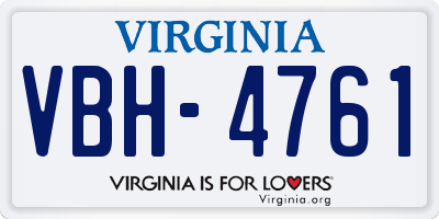 VA license plate VBH4761