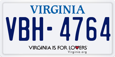 VA license plate VBH4764