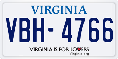 VA license plate VBH4766