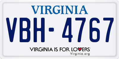 VA license plate VBH4767