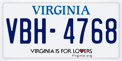 VA license plate VBH4768