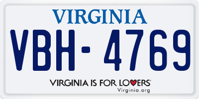 VA license plate VBH4769
