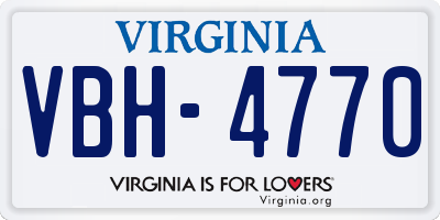 VA license plate VBH4770