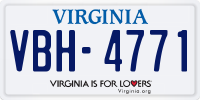 VA license plate VBH4771