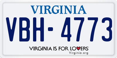 VA license plate VBH4773