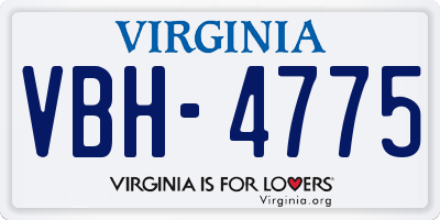 VA license plate VBH4775