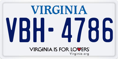 VA license plate VBH4786