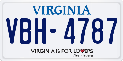 VA license plate VBH4787