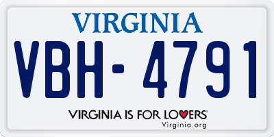 VA license plate VBH4791