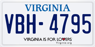 VA license plate VBH4795