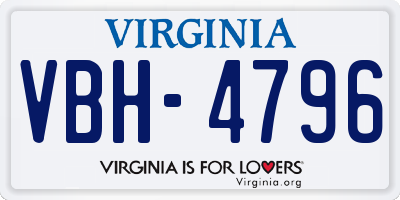 VA license plate VBH4796