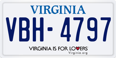 VA license plate VBH4797