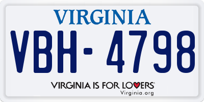 VA license plate VBH4798