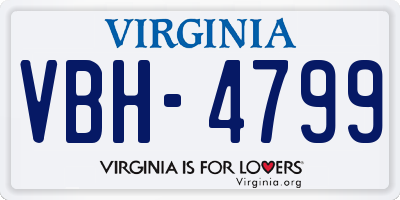 VA license plate VBH4799