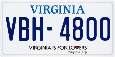 VA license plate VBH4800