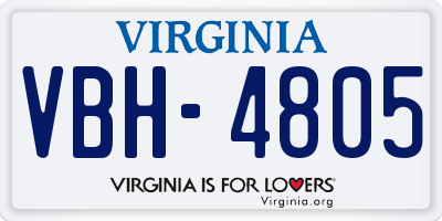 VA license plate VBH4805