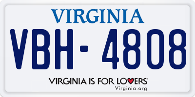 VA license plate VBH4808