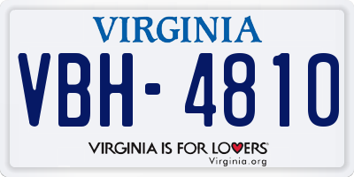 VA license plate VBH4810