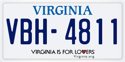 VA license plate VBH4811