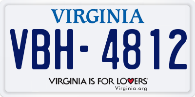 VA license plate VBH4812
