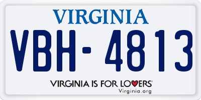 VA license plate VBH4813