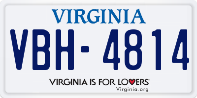 VA license plate VBH4814