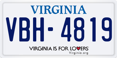VA license plate VBH4819