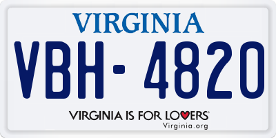 VA license plate VBH4820