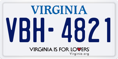 VA license plate VBH4821