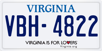 VA license plate VBH4822
