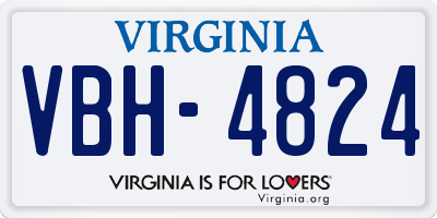 VA license plate VBH4824